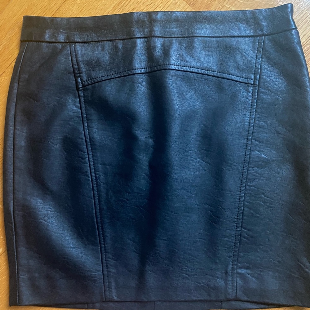 Vegan leather mini skirt